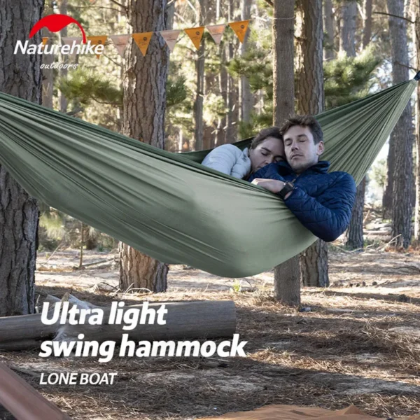 Naturehike Camping Swing Hammock Ultralight 600g Anti Rollover 1/2 Persons 200kg Bearing Weight Outdoor Forest Portable Hammock - Image 6